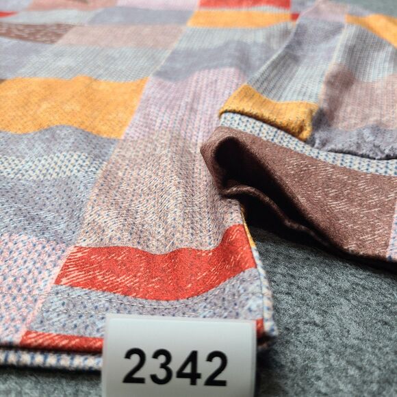 Exclusive Cardigan Sweater Womens Large Patchwork Button Front Retro Cozy Knit - Picture 8 of 8